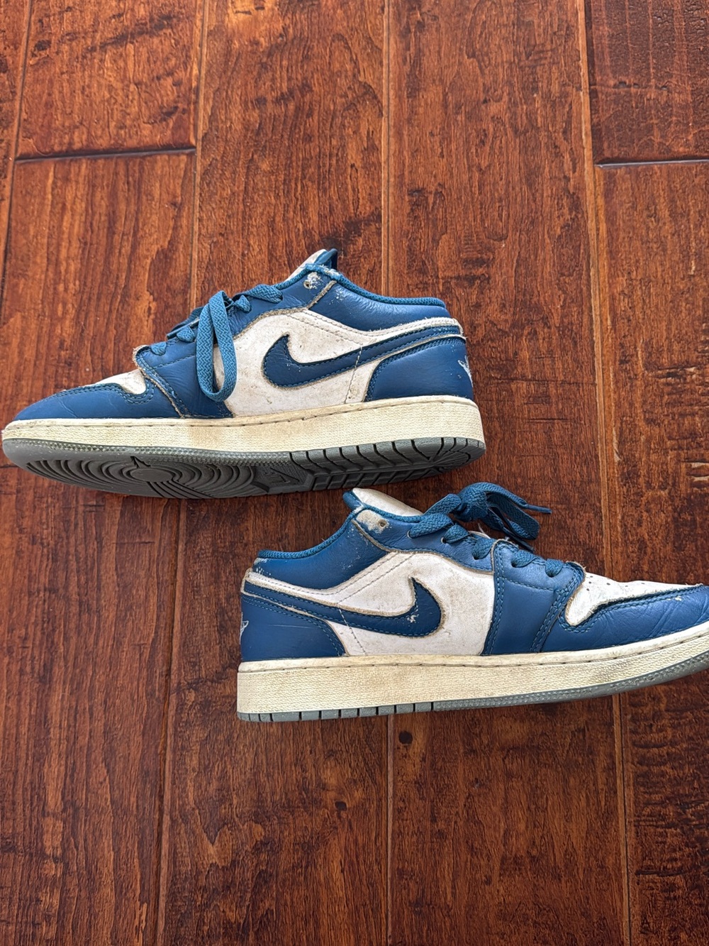 Nike Air Jordan Kids Blue and White Low Mid-Top Sneakers